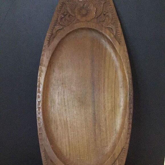 Vintage flatter hand, carved teak wood - Picture 1 of 10